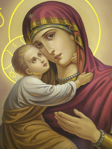 Владимирская икона Божией Матери (фрагмент)