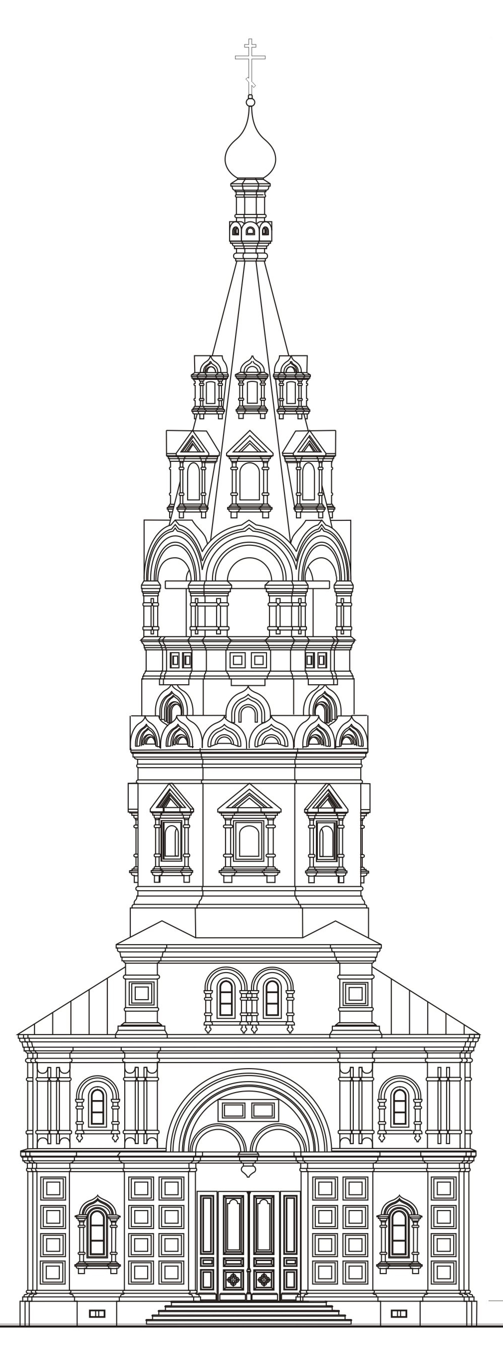 Проект колокольни Вознесенского храма на Городке